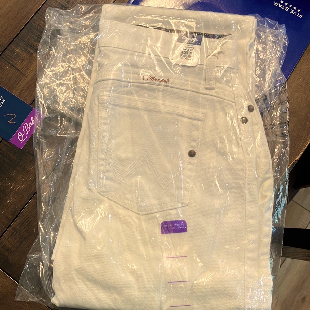 Wrangler juniors jeans white Q-baby new with tags size 3/4 X 34